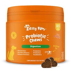 90 Chews Pumpkin Probiotic Chews Zesty Paws Dog Supplements