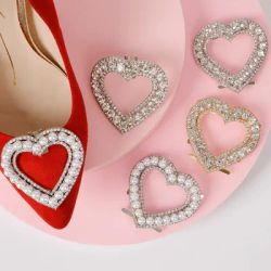 1 pz a forma di cuore Clip per scarpe fai da te matrimonio sposa scarpe decorazione donna signora da