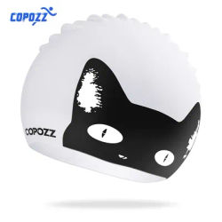 COPOZZ bonnet de bain en Silicone imperméable cheveux longs professionnel femmes chapeau de bain Protection des oreilles Sports nautiques casquette de piscine