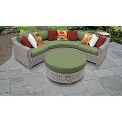 Coast 4 Piece Outdoor Wicker Patio Furniture Set 04a in Cilantro - TK Classics Coast-04A-Cilantro