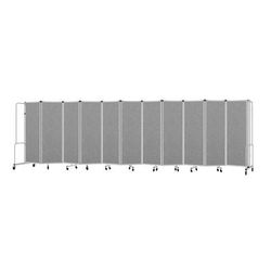 National Public Seating RDG6-11PT02 256"L Portable Room Divider w/ 11 Gray PET Panels & Gray Frame - 6'H