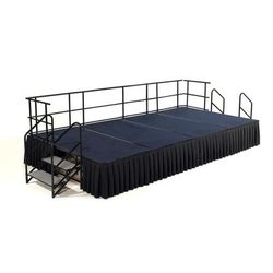 National Public Seating SG482404C-04-SB10 Stage w/ Carpeted Deck & Black Steel Frame - 8 ft x 16 ft x 24"H, Blue
