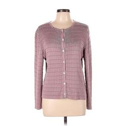 Cable & Gauge Cardigan Sweater: Pink - Women's Size Large Petite