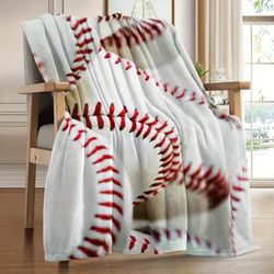 1pc Baseball Throw Blanket, Bed Blanket, Warm Cozy Soft Blanket For Couch Bed Sofa Office Camping