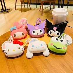 Silicone Coin Purse Wallet Cute Keychain Pendant Kawaii Silicone Bag Cartoon Pvc Waterproof Wallet Anime Figure Creativity Key Chain Headphone Bag Pendant Girl Gift