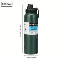 1pc, Vacuum Sports Water Bottle, 304 Stainless Steel Water Cups, Portable Travel Water Bottles, For Camping, Hiking, Fitness, Outdoor Drinkware, Birthday Gifts