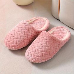 Women's Plush Indoor Slippers, Warm & Cozy Closed Toe Non Slip Shoes, Home Mute Slippers