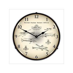 Collectable Sign and Clock 1973 AH-64 Apache Helicopter Patent Blueprint Backlit Wall Clock