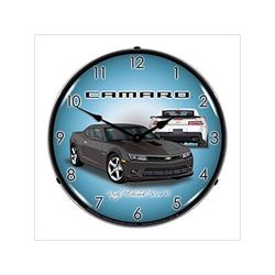Collectable Sign and Clock 2014 SS Grey Camaro Backlit Wall Clock