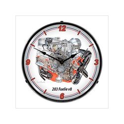 Collectable Sign and Clock 283 Fuelie V8 Engine Backlit Wall Clock