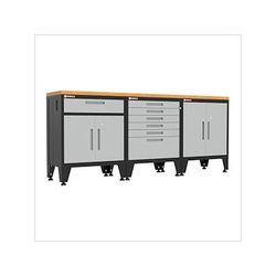Armadillo Tough Grey 4-Piece Garage Cabinet Set with Levelers