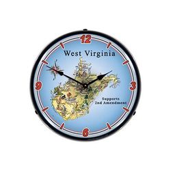 Collectable Sign & Clock West Virginia Supports the 2nd Amendment Backlit Wall Clock