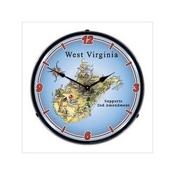 Collectable Sign and Clock West Virginia Supports the 2nd Amendment Backlit Wall Clock