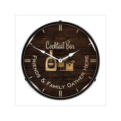 Collectable Sign and Clock Cocktail Bar Backlit Wall Clock