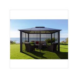 Paragon Outdoor 12 x 14 ft. Santa Monica Aluminum Gazebo with Mosquito Netting