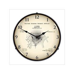Collectable Sign and Clock 1902 Merkel Motorcycle Patent Blueprint Backlit Wall Clock