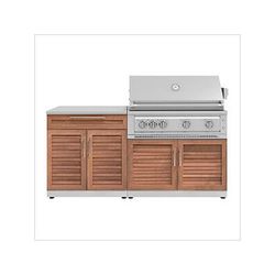NewAge Outdoor Kitchens Grove 4-Piece Outdoor Kitchen Set with 40-Inch Natural Gas Platinum Grill