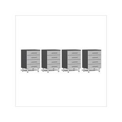 Ulti-MATE Garage Cabinets 4-Piece 4-Drawer Garage Cabinet Kit in Stardust Silver Metallic