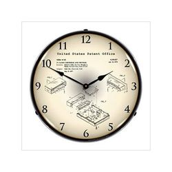Collectable Sign and Clock 1977 Atari TV Game Cartridge Patent Blueprint Backlit Wall Clock