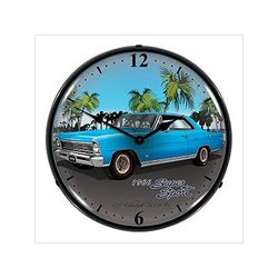 Collectable Sign and Clock 1966 Chevy Nova Backlit Wall Clock