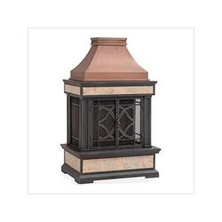 Sunjoy Group 57-Inch Wood Burning Fireplace with Fire Poker