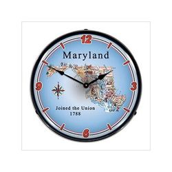 Collectable Sign and Clock State of Maryland Backlit Wall Clock
