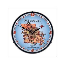 Collectable Sign and Clock Missouri Supports the 2nd Amendment Backlit Wall Clock