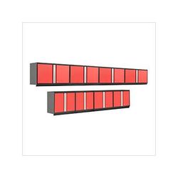 NewAge Garage Cabinets PRO Series 8-Piece Red Wall Cabinet Set
