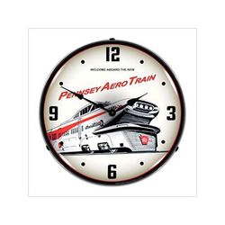 Collectable Sign and Clock Pennsey Aero Train Backlit Wall Clock