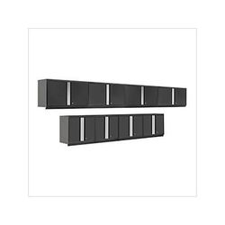 NewAge Garage Cabinets PRO Series Black 8-Piece Black Wall Cabinet Set