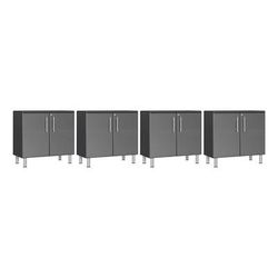 Ulti-MATE Garage Cabinets 4-Piece 2-Door Oversized Garage Cabinet Kit in Graphite Grey Metallic