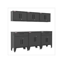 Armadillo Tough Black 6-Piece Garage Cabinet System with Levelers