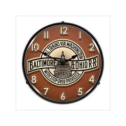 Collectable Sign and Clock Baltimore & Ohio Railroad Backlit Wall Clock