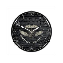 Collectable Sign and Clock Live to Ride Ride to Live Backlit Wall Clock