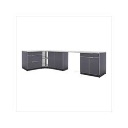 NewAge Outdoor Kitchens Aluminum Slate 6-Piece Outdoor Kitchen Set with Countertops and Covers