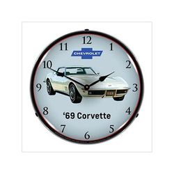 Collectable Sign and Clock 1969 Corvette Backlit Wall Clock
