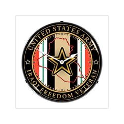 Collectable Sign and Clock Army Veteran Operation Iraqi Freedom Backlit Wall Clock