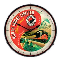 Collectable Sign and Clock Northern Pacific Backlit Wall Clock