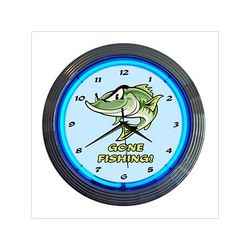 Neonetics 15-Inch Gone Fishing Neon Clock