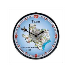 Collectable Sign and Clock State of Texas Backlit Wall Clock