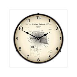 Collectable Sign and Clock 1947 Slinky Toy Patent Blueprint Backlit Wall Clock