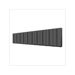 Proslat Garage Cabinets 10-Piece Glossy Grey Tall Garage Cabinet Set with Black Handles