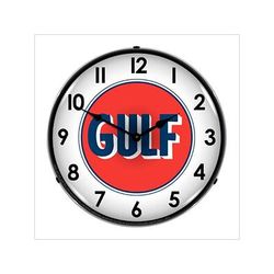 Collectable Sign and Clock Gulf 1960 Backlit Wall Clock