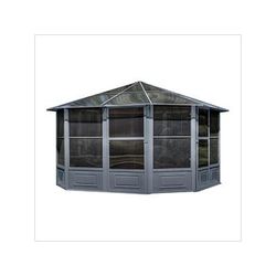 Gazebo Penguin 12 ft. x 12 ft. Florence Solarium with Polycarbonate Roof (Slate Gray)