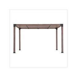 Sunjoy Group 10 x 12 Modern Metal Pergola with Nature Wood Grain Finish