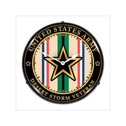 Collectable Sign and Clock Army Veteran Operation Desert Storm Backlit Wall Clock