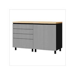 Contur Cabinet 5' Premium Lithium Grey Garage Cabinet System with Butcher Block Tops