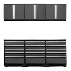 NewAge Garage Cabinets PRO Grey 7-Piece Garage Storage Set with Stainless Steel Top