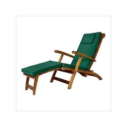 All Things Cedar 5-Position Steamer Chair with Green Cushions