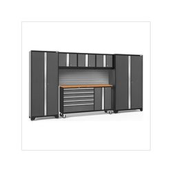 NewAge Garage Cabinets BOLD Grey 6-Piece Project Center Set with Bamboo Top and Backsplash